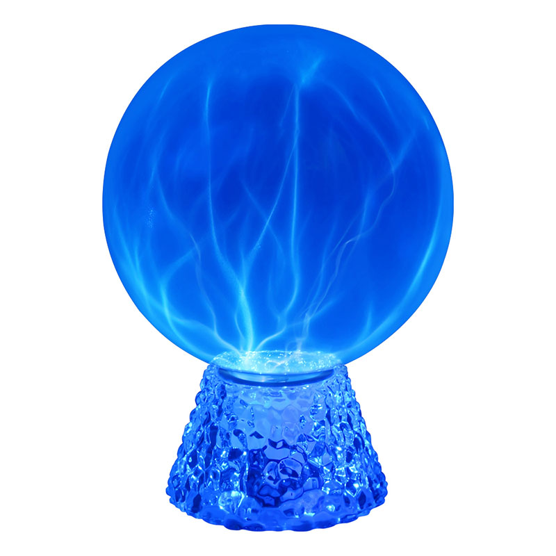 Boule plasma à lumière bleue de 8 pouces avec base transparente