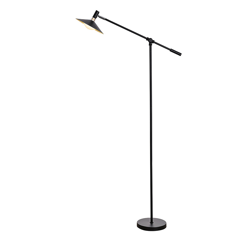 Lampadaire LED noir réglable avec 3 modes d'éclairage