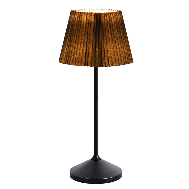 Lampe de bureau Led noire avec abat-jour en tissu