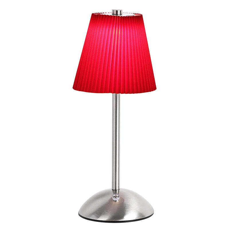 Lampe de table rouge avec base en métal