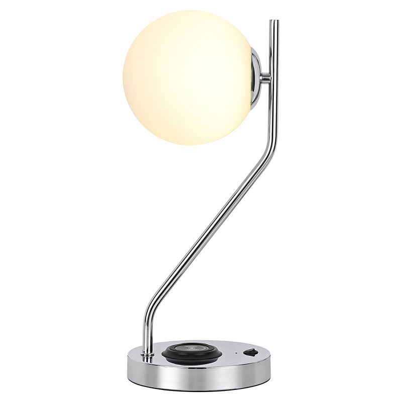 Lampe de bureau avec abat-jour en verre et chargeur sans fil