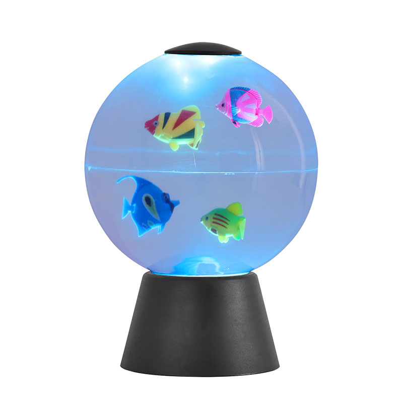 Lampe globe de poisson animée à LED