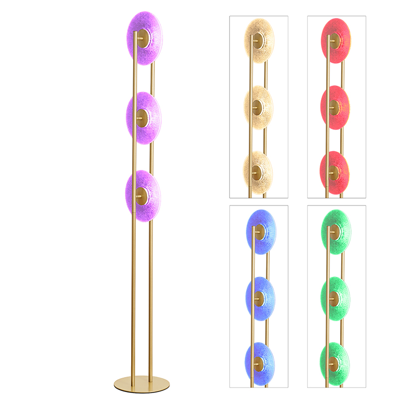 Lampadaire LED RVB avec 3 disques
