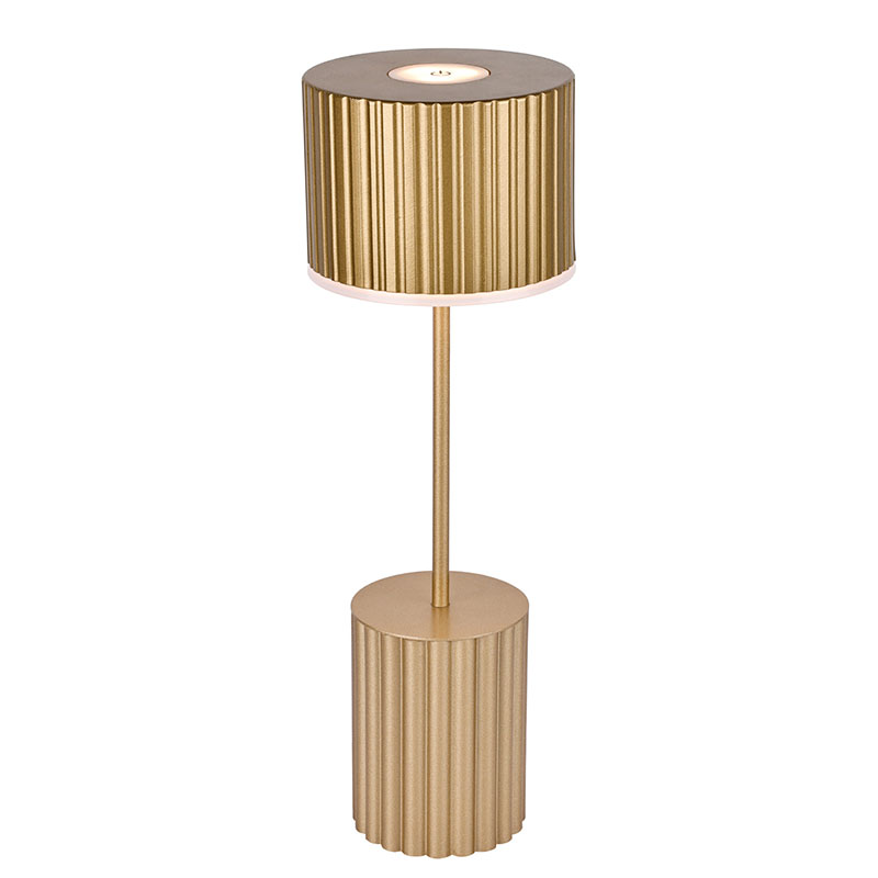 Petite lampe de table avec abat-jour en métal et batterie