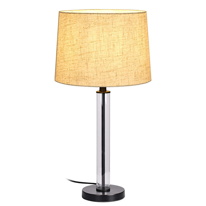 Lampe de table Midcentury E26 E27 avec abat-jour en tissu