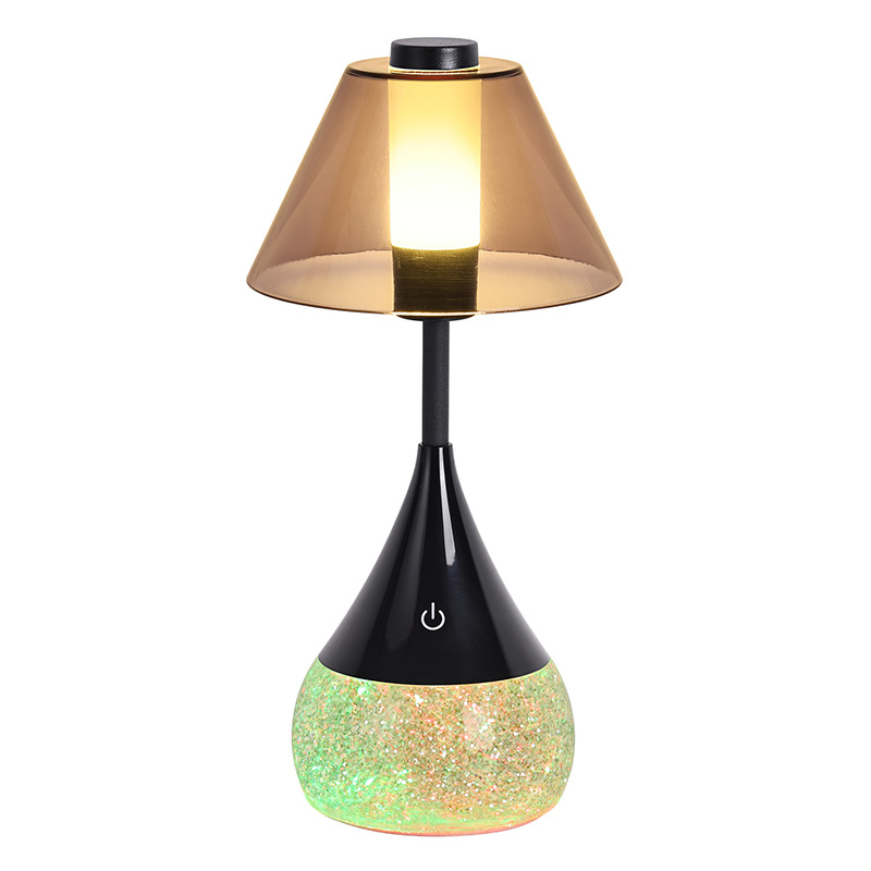 Lampe à flux champignon avec base liquide dynamique
