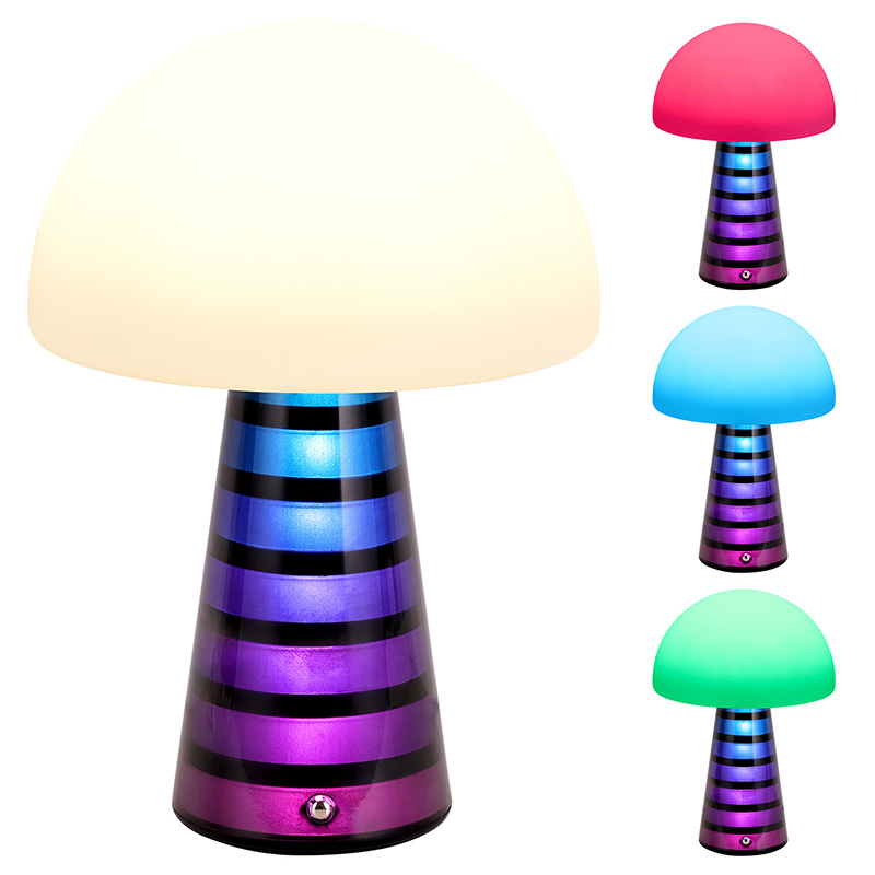 Lampe de table multicolore néon champignon