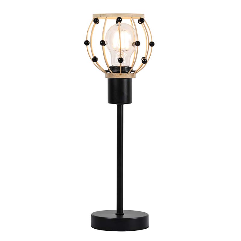 Lampe de table à lumière naturelle avec abat-jour en bambou