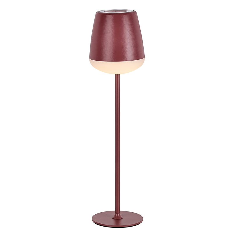 Lampe de bureau LED à abat-jour en verre de vin rouge