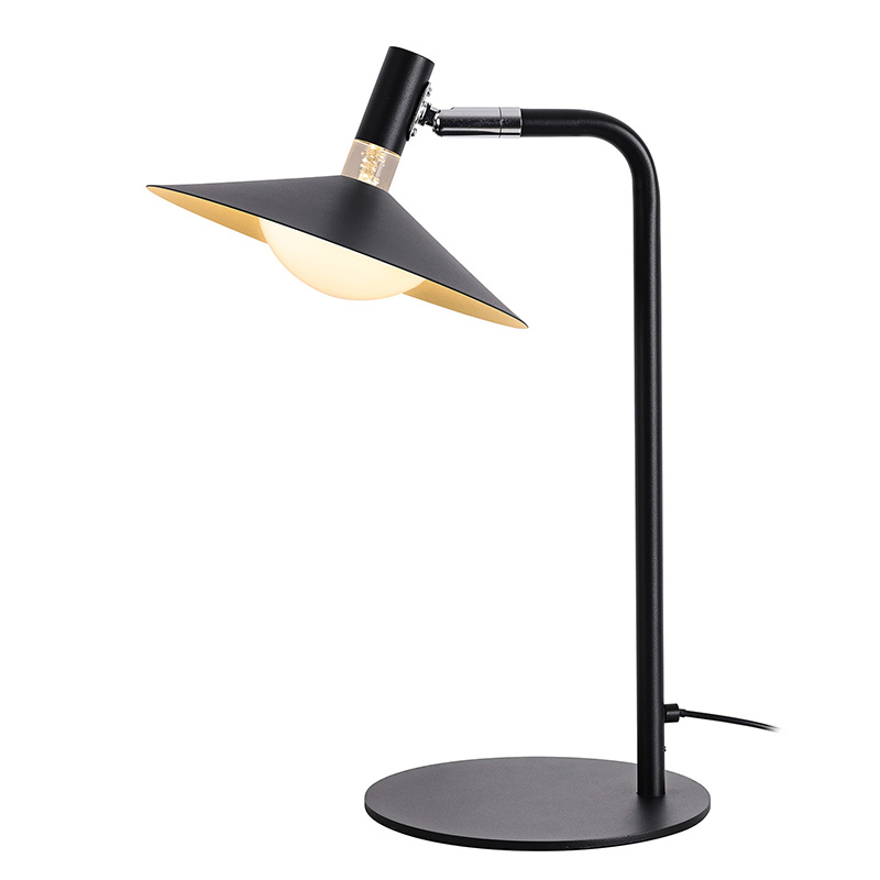 Lampe de bureau rétro industrielle en métal avec lumière chaude