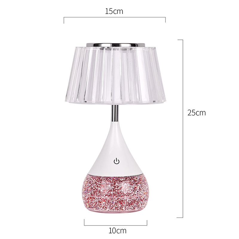 Lampe de bureau LED à base RVB avec abat-jour en cristal