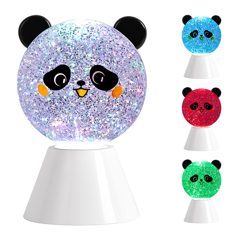 Lampe de nuit Panda RVB avec liquide pailleté