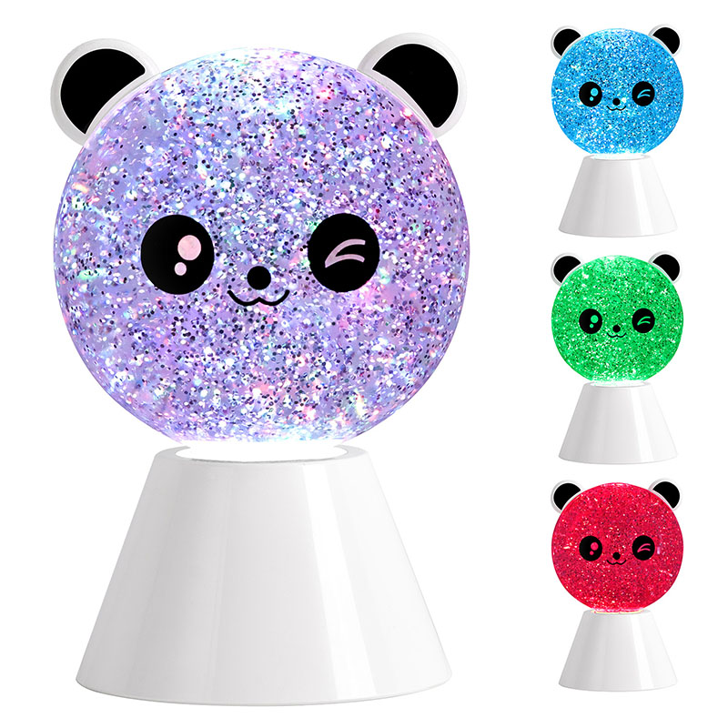 Lampe de nuit Smile Panda avec liquide pailleté RVB